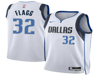 Men's Dallas Mavericks 32 Cooper Flagg White Sponsor Swingman Jersey