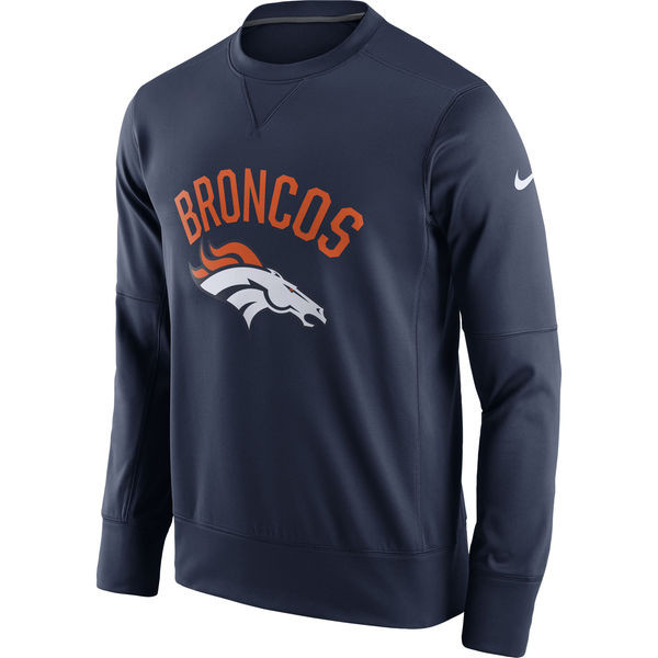 Men's Denver Broncos  Navy Sideline Circuit Performance Sweatshirt