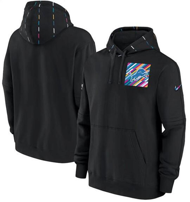 Men's Detroit Lions Nike Black 2022 NFL Crucial Catch Therma Performance Pullover Hoodie
