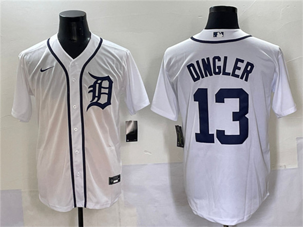 Men's Detroit Tigers 13 Dillon Dingler Cool Base Stitched Baseball Jersey