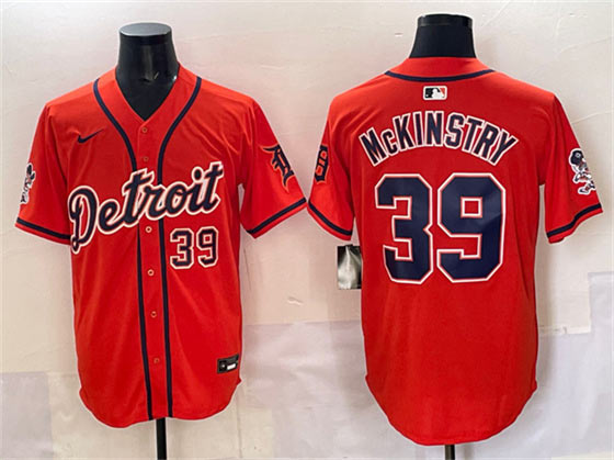Men's Detroit Tigers 39 Zach McKinstry Orange With Patch Vapor Premier Limited Stitched Baseball Jersey