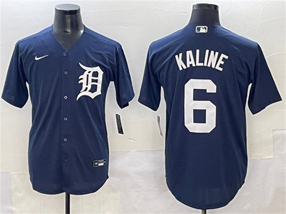 Men's Detroit Tigers 6 Al Kaline Navy Cool Base Stitched Baseball Jersey