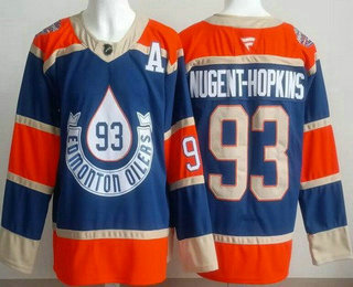 Men's Edmonton Oilers 93 Ryan Nugent Hopkins Blue Heritage Classic Authentic Jersey