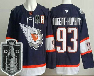 Men's Edmonton Oilers 93 Ryan Nugent Hopkins Navy Alternate 2025 Stanley Cup Final Authentic Jersey