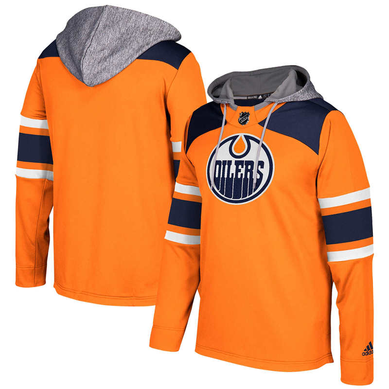 Men's Edmonton Oilers  Orange Silver Jersey Pullover Hoodie