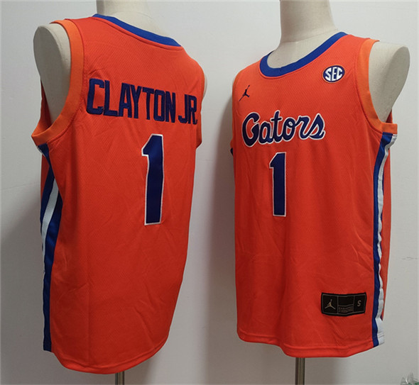 Men's Florida Gators 1 Walter Clayton Jr. Orange Stitched Basketball Jersey