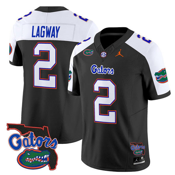 Men's Florida Gators 2 DJ Lagway Black Alternate 2024 F.U.S.E. Florida Patch Vapor Limited Stitched Football Jersey