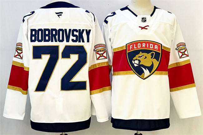 Men's Florida Panthers 72 Sergei Bobrovsky White 2024 25 Home Stitched Hockey Jersey