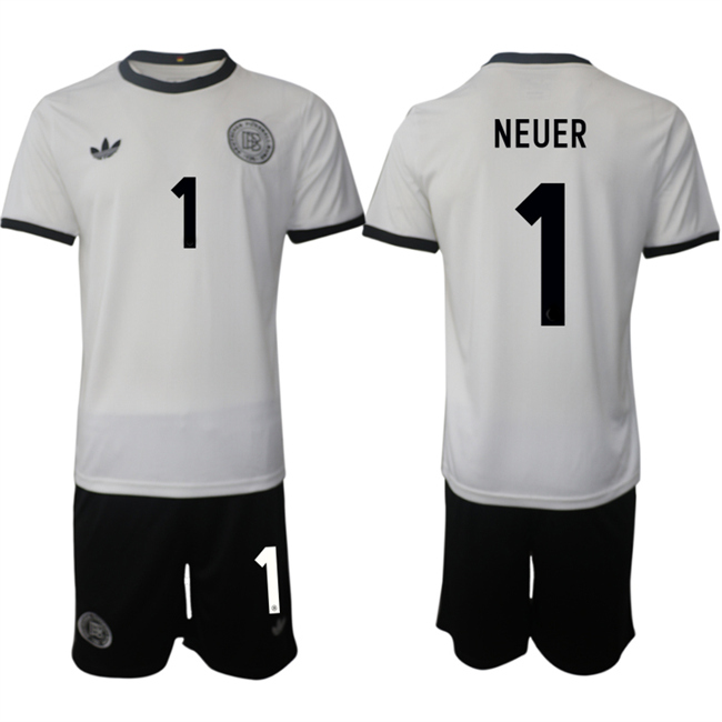 Men's Germany 1 Manuel Neuer White 2025 Home Soccer Jersey Suit
