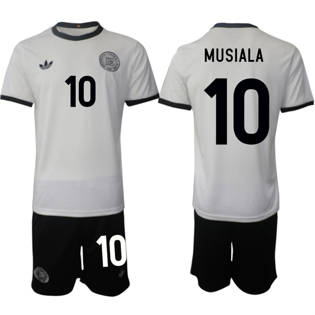 Men's Germany 10 Jamal Musiala White 2025 Home Soccer Jersey Suit