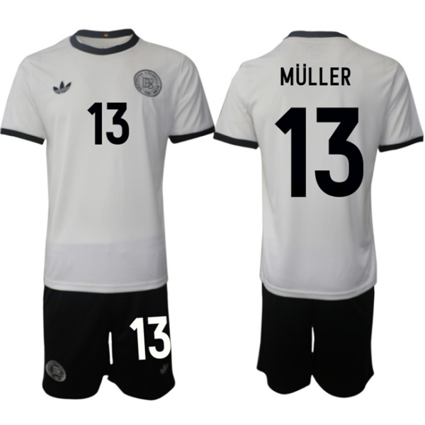 Men's Germany 13 Thomas Muller White 2025 Home Soccer Jersey Suit