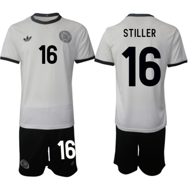 Men's Germany 16 Angelo Stiller White 2025 Home Soccer Jersey Suit