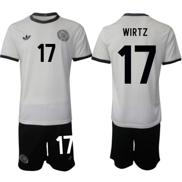 Men's Germany 17 Florian Richard Wirtz White 2025 Home Soccer Jersey Suit