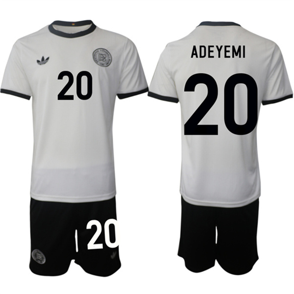 Men's Germany 20 Karim Adeyemi White 2025 Home Soccer Jersey Suit