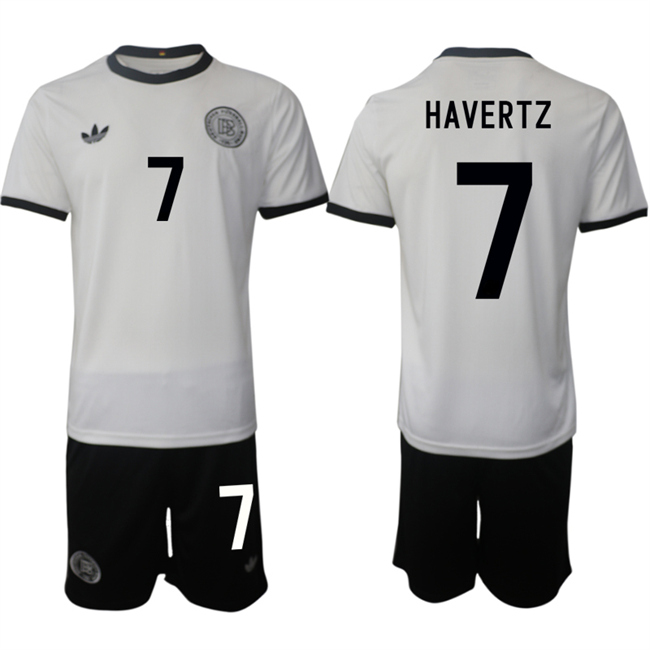 Men's Germany 7 Kai Havertz White 2025 Home Soccer Jersey Suit