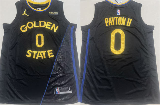 Men's Golden State Warriors 0 Gary Payton II Black 2024 25 Statement Edition Stitched Basketball Jersey