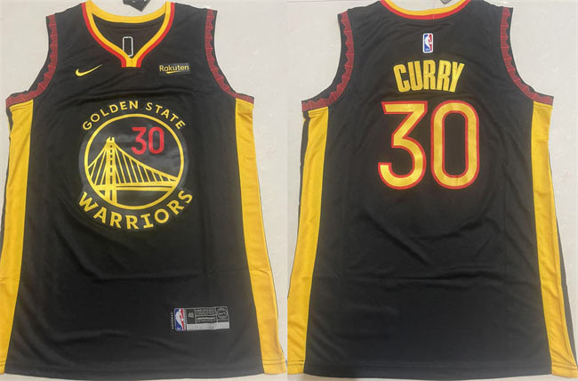 Men's Golden State Warriors 30 Stephen Curry Black Stitched Basketball Jersey