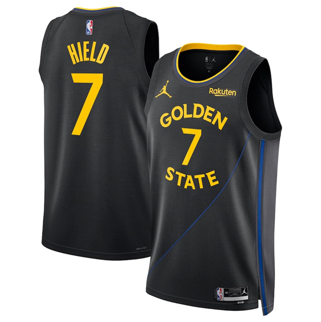 Men's Golden State Warriors 7 Buddy Hield Black 2024 25 Statement Edition Stitched Basketball Jersey