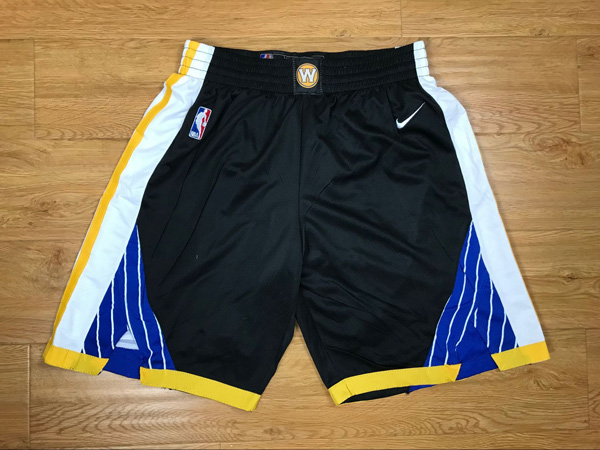 Men's Golden State Warriors Black 2017 2018  Authentic Stitched NBA Shorts
