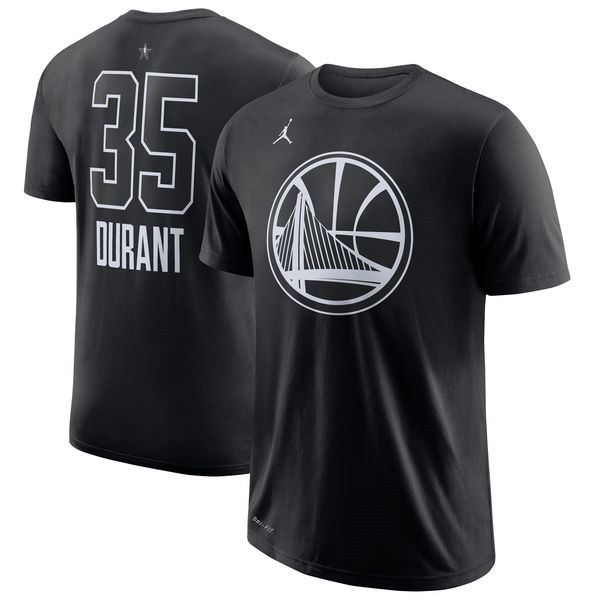 Men's Golden State Warriors Kevin Durant Jordan Brand Black 2018 All Star Performance T Shirt
