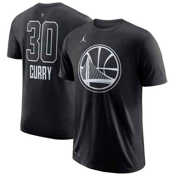 Men's Golden State Warriors Stephen Curry Jordan Brand Black 2018 All Star Performance T Shirt