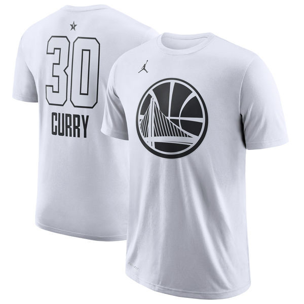 Men's Golden State Warriors Stephen Curry Jordan Brand White 2018 All Star Performance T Shirt
