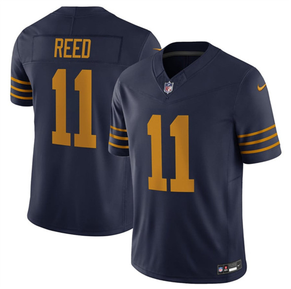 Men's Green Bay Packers 11 Jayden Reed Navy The 1923 Classic Vapor F.U.S.E. Limited Football Stitched Jersey