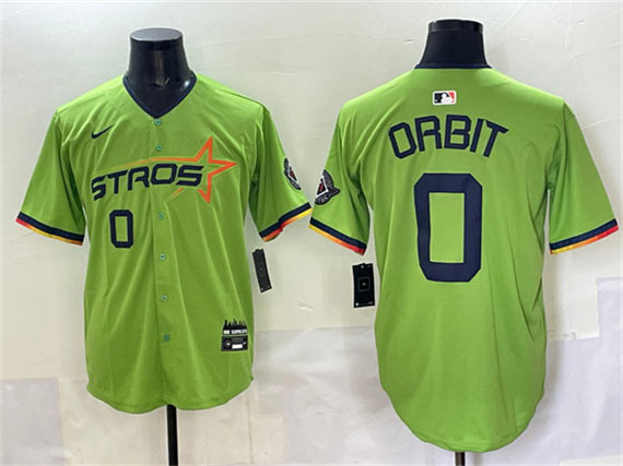 Men's Houston Astros 0 Orbit Green 2025 City Connect Limited Stitched Baseball Jersey