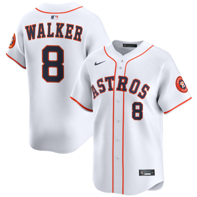 Men's Houston Astros 8 Christian Walker White 2025 Home Limited Stitched Baseball Jersey