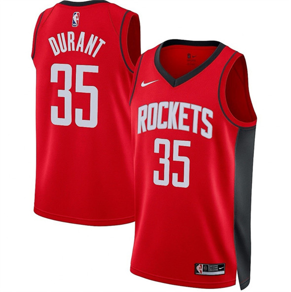 Men's Houston Rockets 35 Kevin Durant Red Icon Edition Stitched Jersey