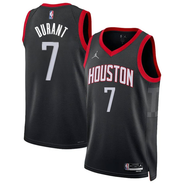 Men's Houston Rockets 7 Kevin Durant Black Statement Edition Stitched Jersey