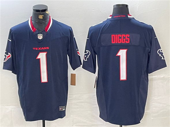 Men's Houston Texans 1 Stefon Diggs Navy F.U.S.E. Vapor Limited Football Stitched Jersey