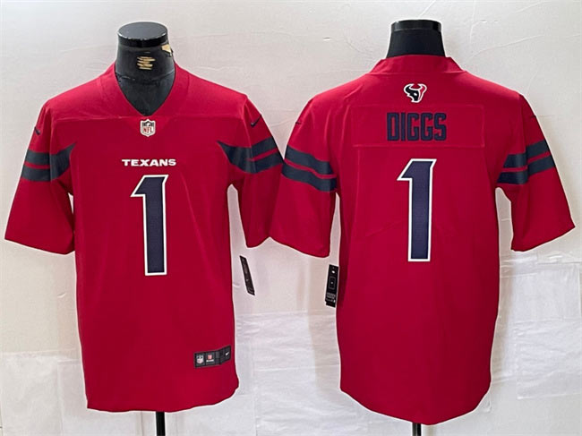 Men's Houston Texans 1 Stefon Diggs Red Vapor Untouchable Stitched Football Jersey