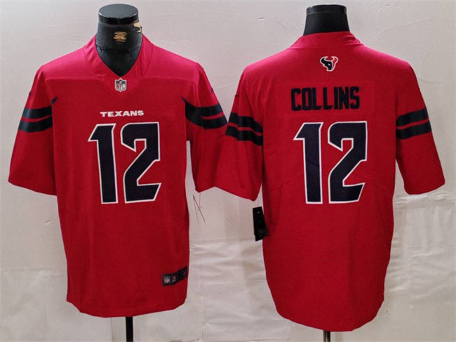 Men's Houston Texans 12 Nico Collins Red Vapor Untouchable Stitched Football Jersey