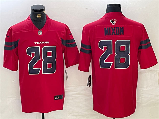 Men's Houston Texans 28 Joe Mixon Red Vapor Untouchable Stitched Football Jersey