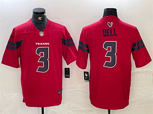 Men's Houston Texans 3 Tank Dell Red Vapor Untouchable Stitched Football Jersey