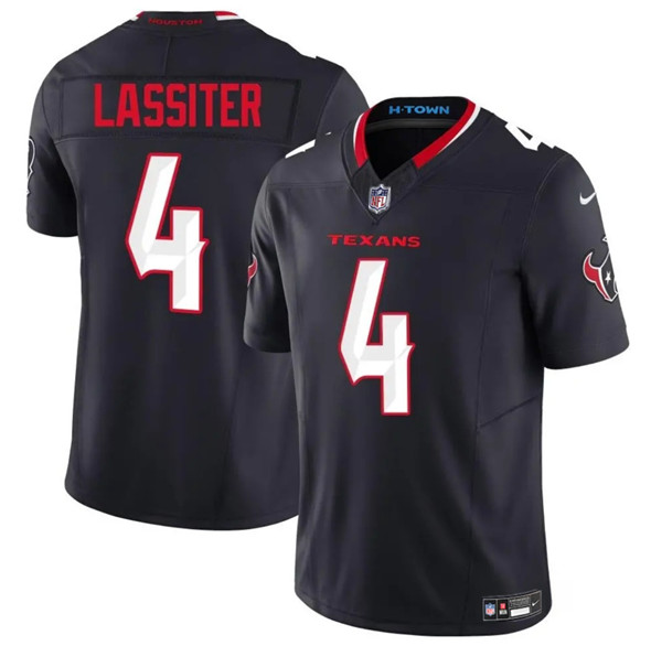 Men's Houston Texans 4 Kamari Lassiter Navy 2025 F.U.S.E. Vapor Limited Football Stitched Jersey