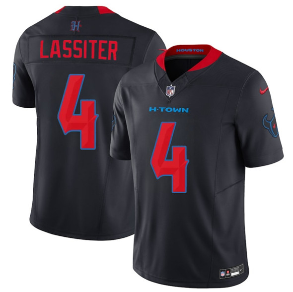 Men's Houston Texans 4 Kamari Lassiter Navy 2nd Alternate 2025 F.U.S.E. Vapor Limited Football Stitched Jersey