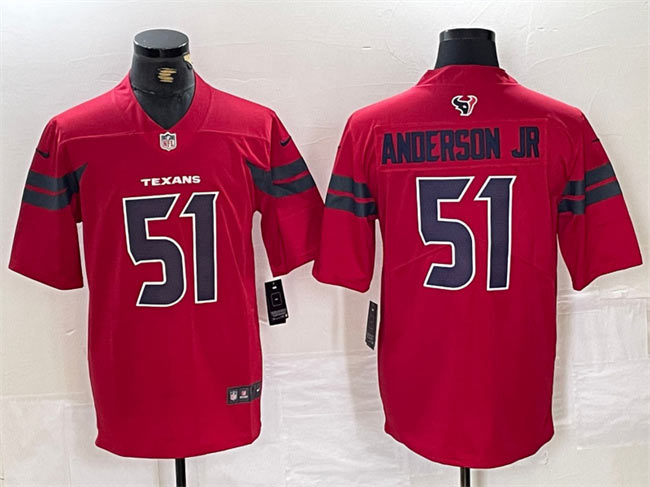 Men's Houston Texans 51 Will Anderson Jr. Red Vapor Untouchable Football Stitched Jersey