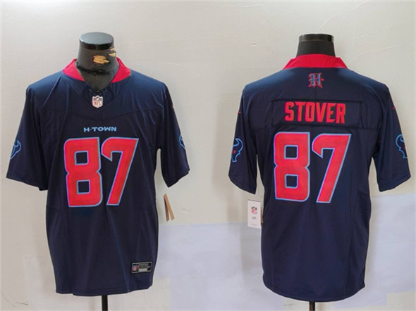 Men's Houston Texans 87 Cade Stover Navy 2nd Alternate F.U.S.E. Vapor Limited Football Stitched Jersey