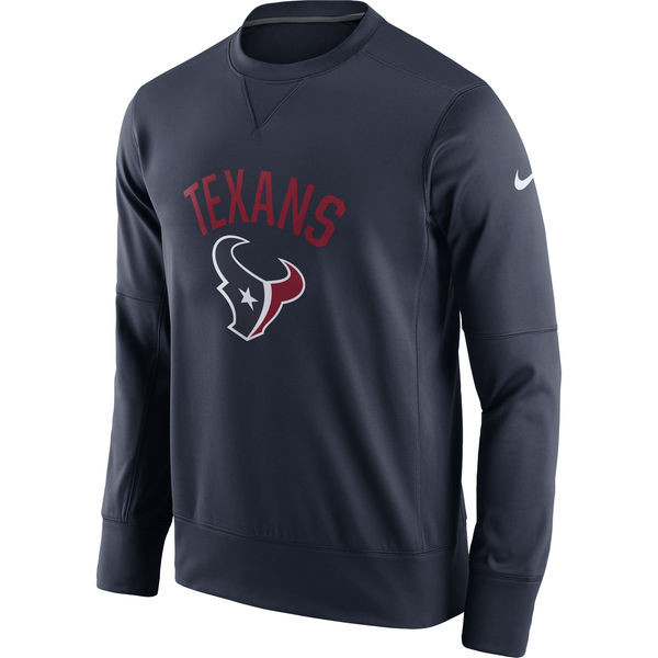 Men's Houston Texans  Navy Sideline Circuit Performance Sweatshirt