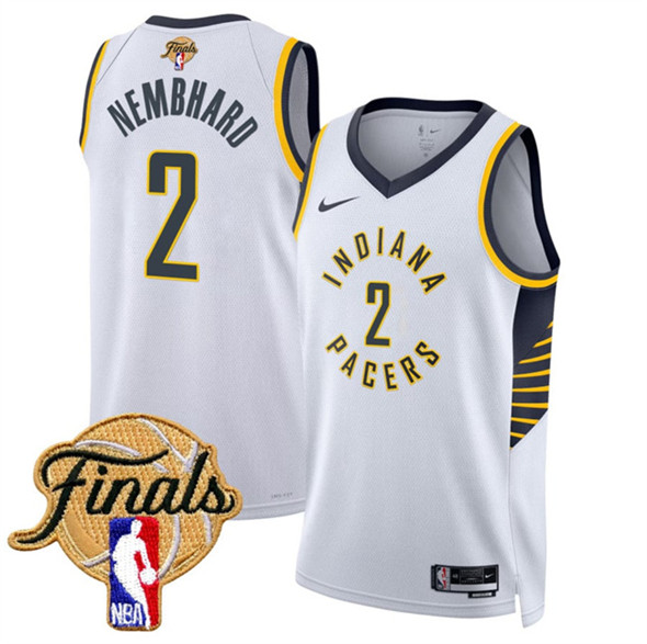 Men's Indiana Pacers 2 Andrew Nembhard White 2025 Finals Association Edition Stitched Basketball Jersey