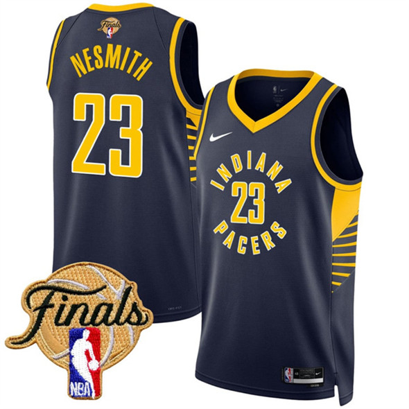 Men's Indiana Pacers 23 Aaron Nesmith Navy 2025 Finals Icon Edition Stitched Basketball Jersey