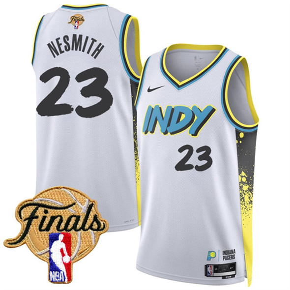 Men's Indiana Pacers 23 Aaron Nesmith White 2024 25 City Edition Stitched Basketball Jersey