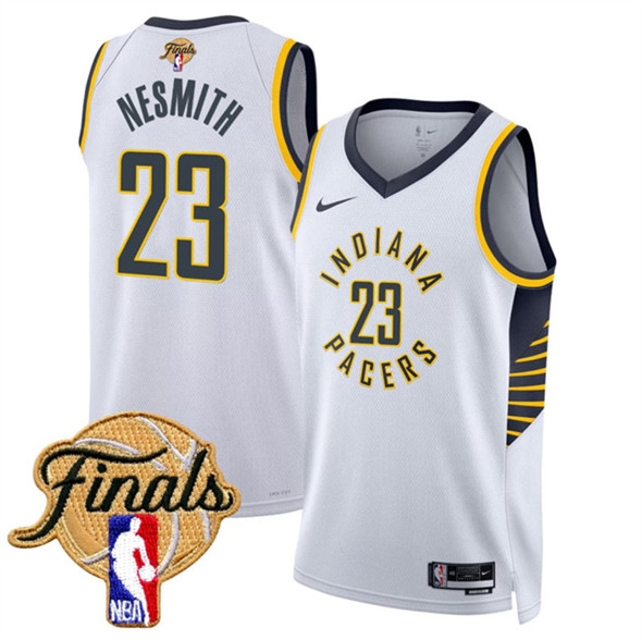 Men's Indiana Pacers 23 Aaron Nesmith White 2025 Finals Association Edition Stitched Basketball Jersey