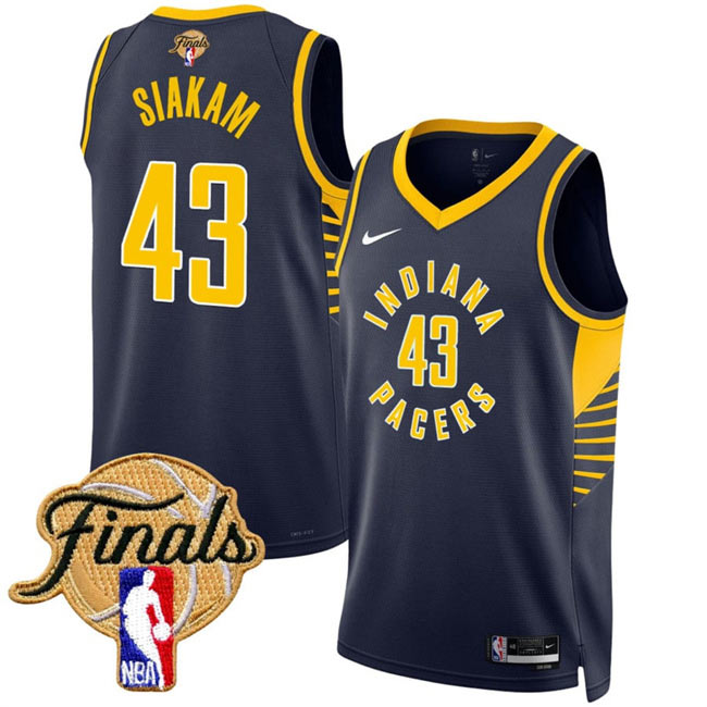 Men's Indiana Pacers 43 Pascal Siakam Navy 2025 Finals Icon Edition Stitched Basketball Jersey