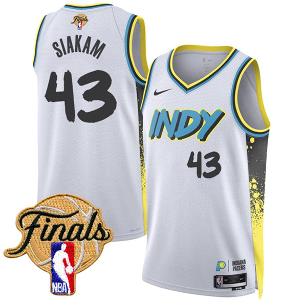 Men's Indiana Pacers 43 Pascal Siakam White 2024 25 City Edition Stitched Basketball Jersey