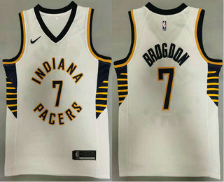 Men's Indiana Pacers 7 Malcolm Brogdon New White 2021 Nike Swingman Stitched NBA Jersey