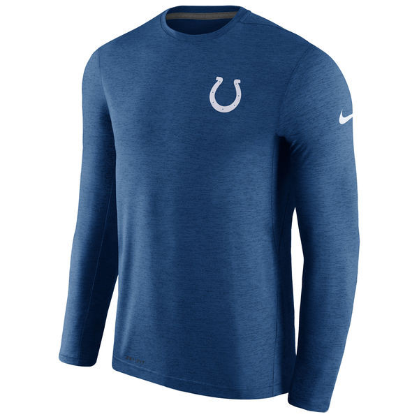 Men's Indianapolis Colts  Royal Coaches Long Sleeve Performance T Shirt