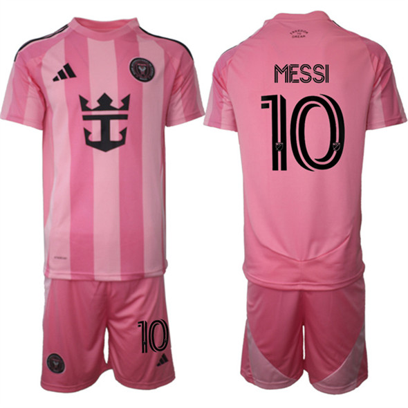 Men's Inter Miami CF 10 Lionel Messi 25 26 Pink Home Soccer Jersey Suit